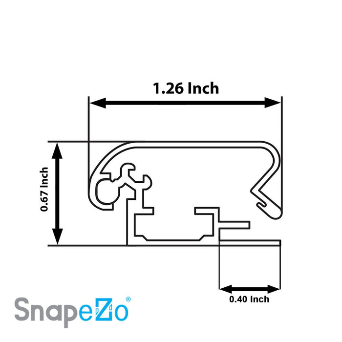 10x29 Silver SnapeZo® Snap Frame - 1.25 Inch Profile