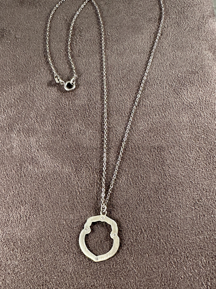 #125 Small Shield Diamond Silhouette Necklace