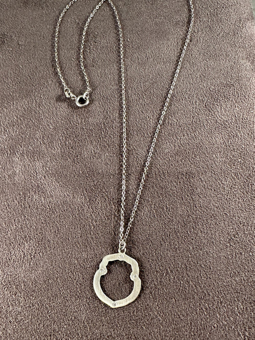 #125 Small Shield Diamond Silhouette Necklace