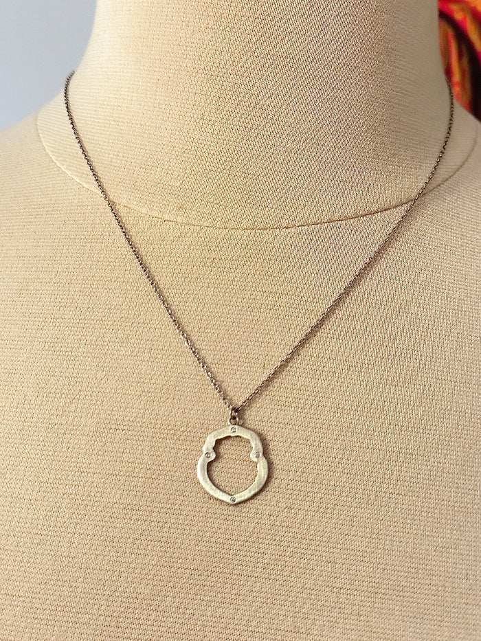 #125 Small Shield Diamond Silhouette Necklace