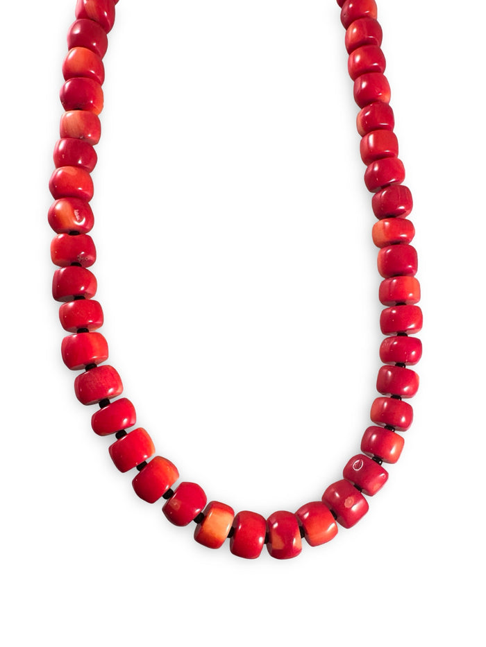 18" Apple Coral Bead Necklace