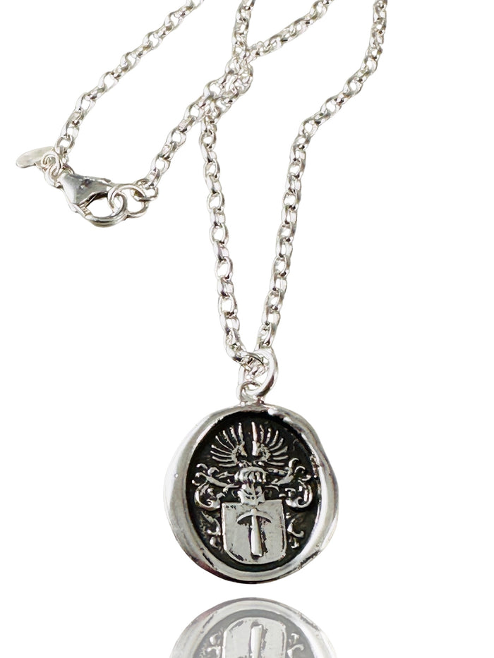 18" Crest on Chain , Saint George , Double Gryphon, Hammer