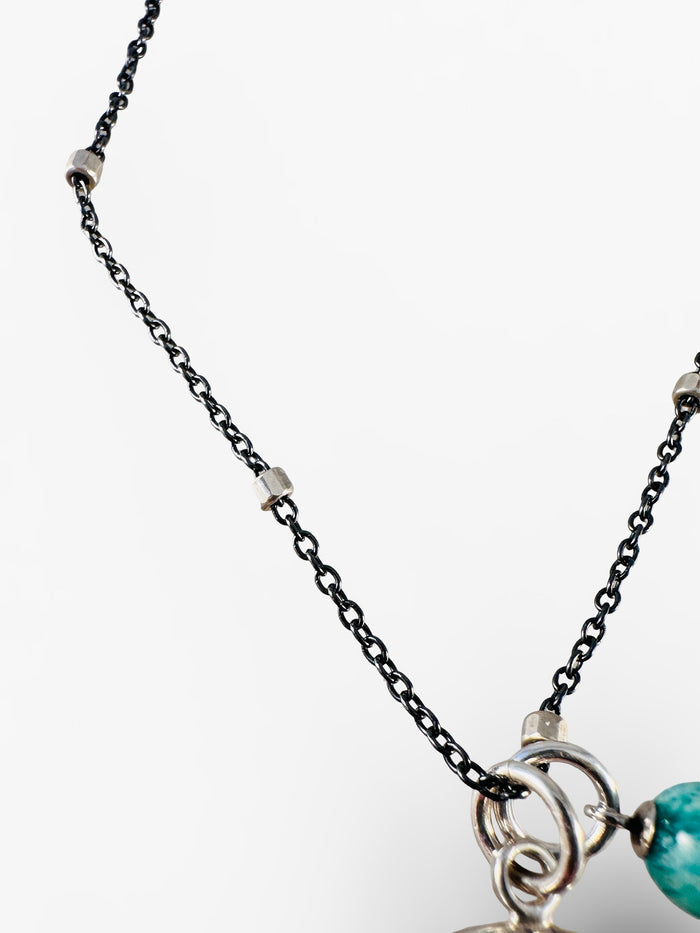 18” Double Gryphon Amazonite Drop Charm Necklace