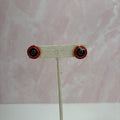 2 Tone GG Button Stud Earrings