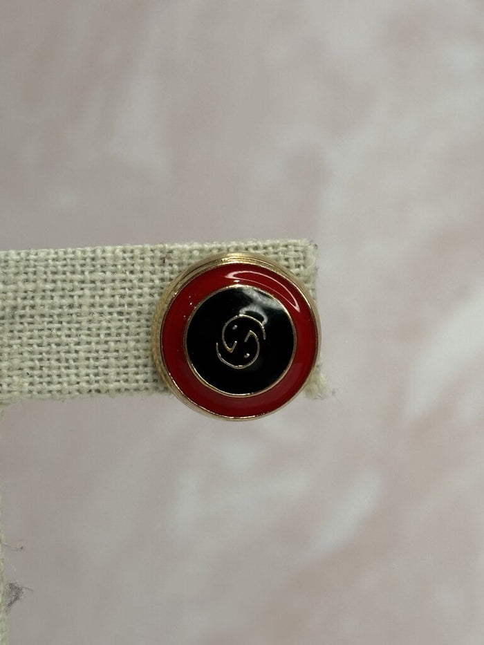 2 Tone GG Button Stud Earrings