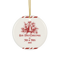2024 Personalized First Christmas Married Red Decoration Circle Ceramic Ornament