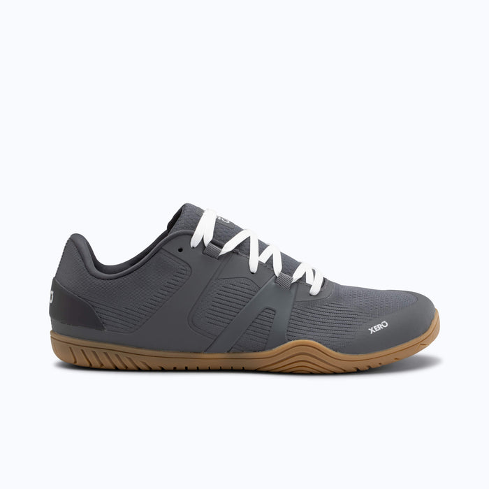 Xero Shoes 360 Rally Men Shoe in Gray with White Shoelace and with Toe Facing Right