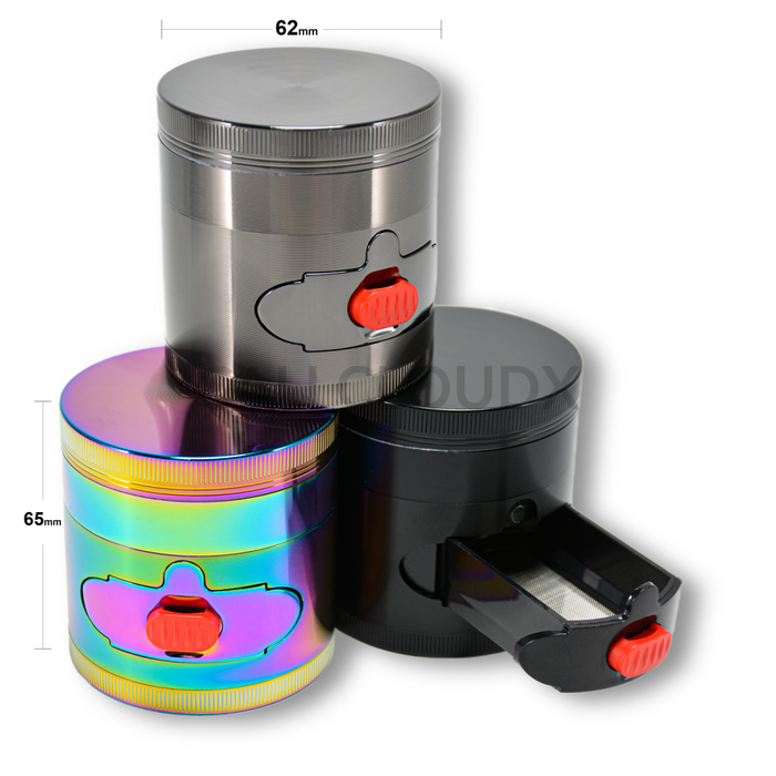 62Mm Colorful Grinder W Drawer (6Pcs / $8 Ea.)