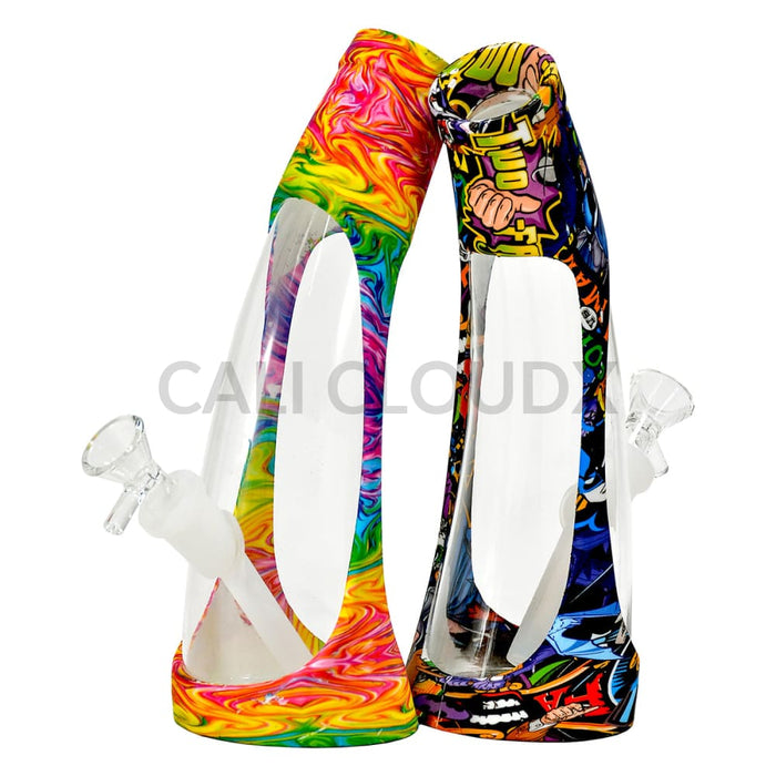 9 Silicone And Glass Curve Water Pipe