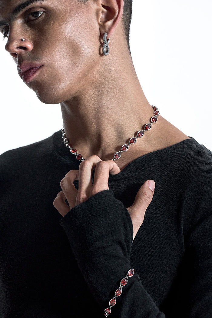 DARKAI Anchor Red Necklace on Male Model