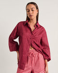JAG ania spot long sleeve shirt pinkmulti