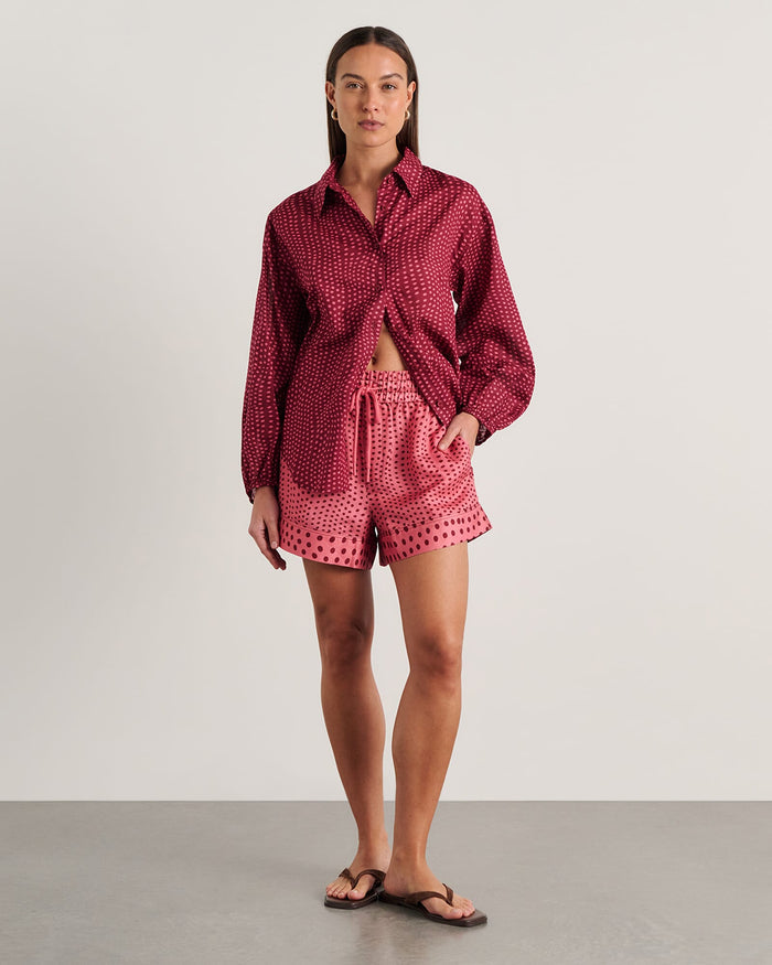 JAG ania spot long sleeve shirt pinkmulti