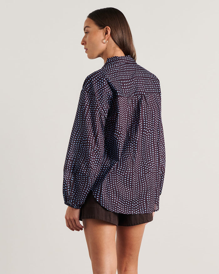 JAG ania spot long sleeve shirt brownmulti