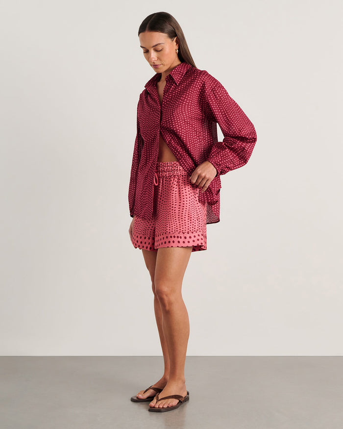 JAG ania spot long sleeve shirt pinkmulti