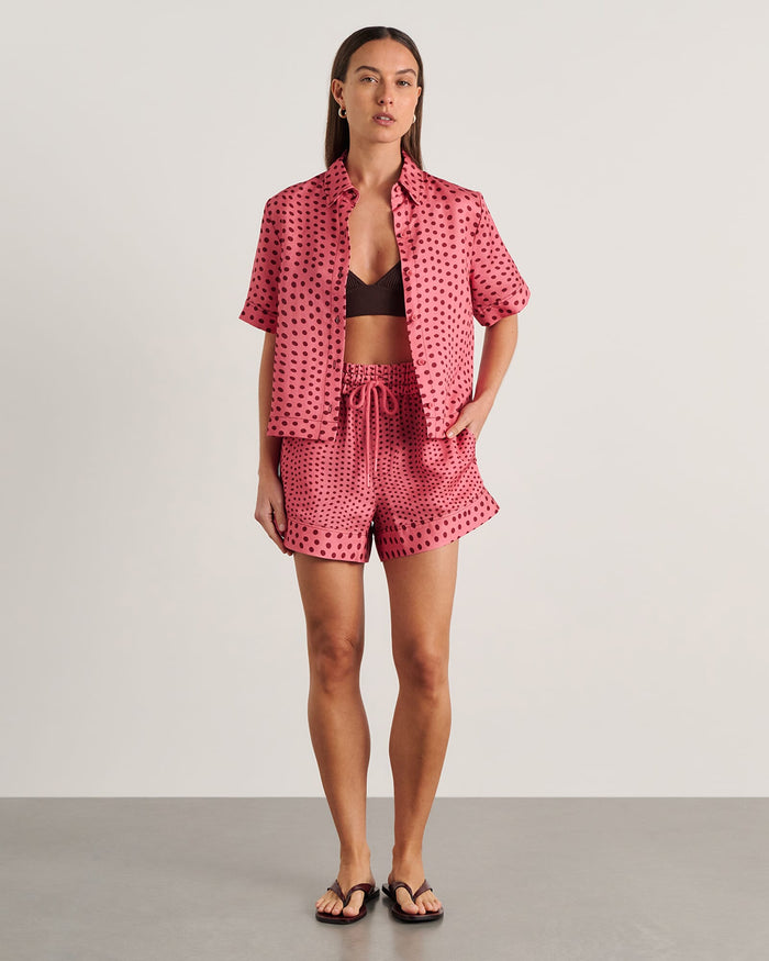 JAG ania spot short sleeve shirt pinkmulti
