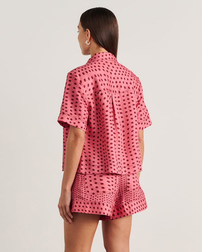 JAG ania spot short sleeve shirt pinkmulti