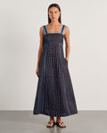 JAG ania spot midi dress brownmulti