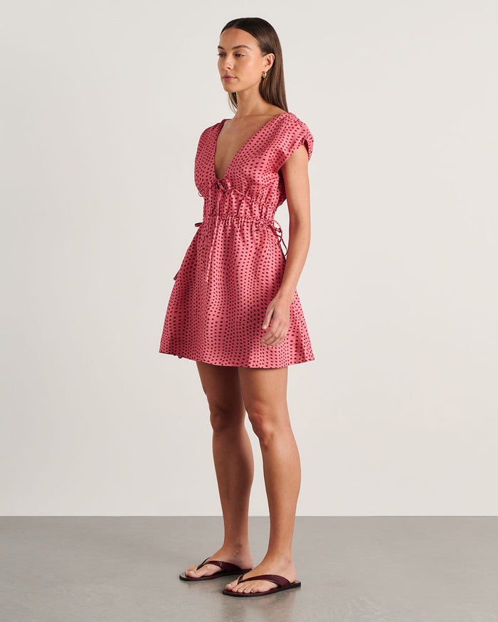 JAG ania tie mini dress pinkmulti