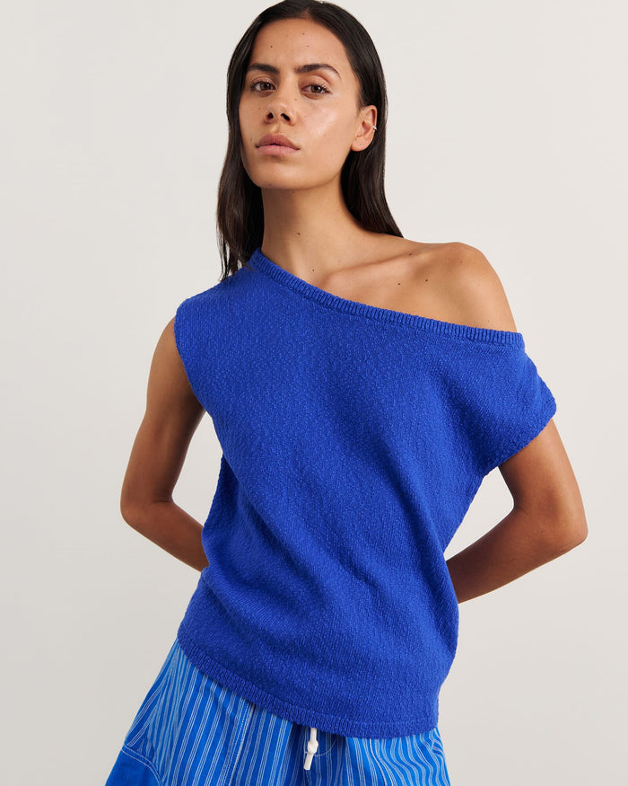 JAG arden off shoulder knit brightblue
