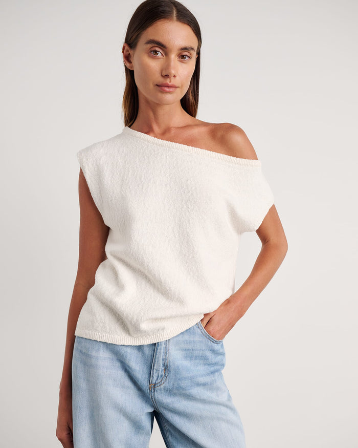 JAG arden off shoulder knit milk