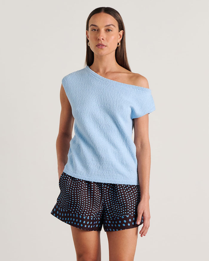 JAG arden off shoulder knit paleblue