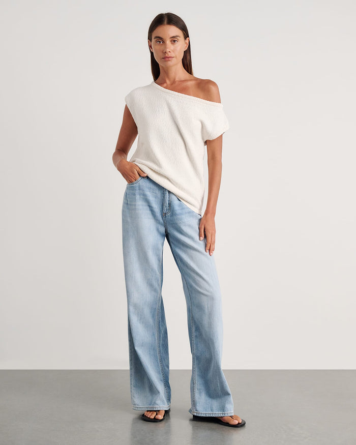 JAG arden off shoulder knit milk