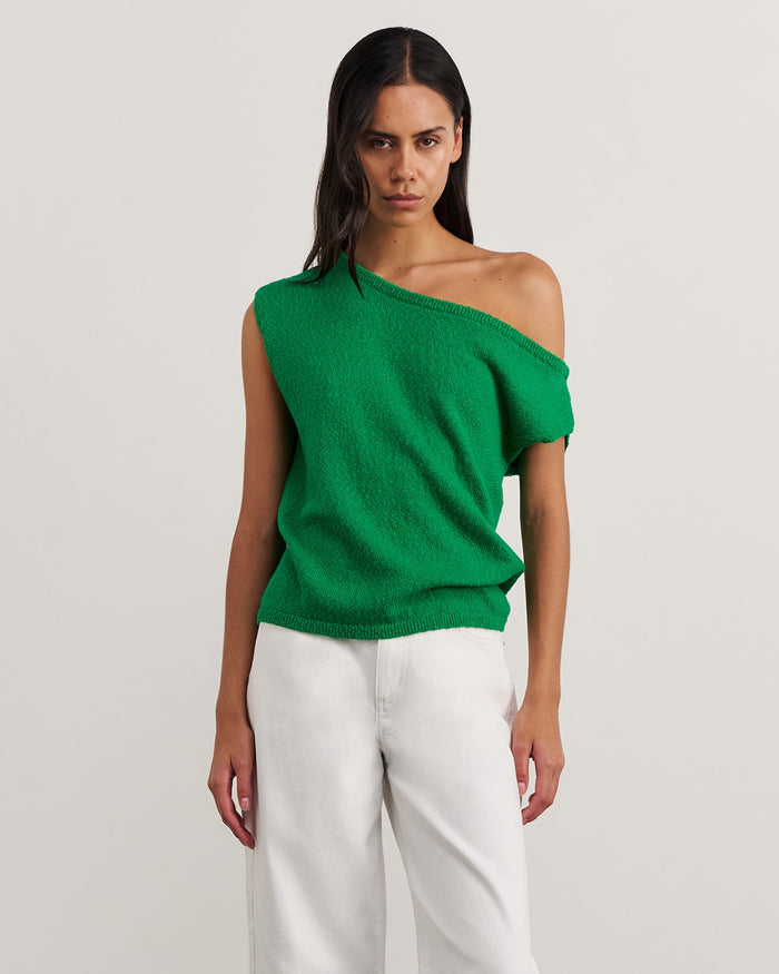 JAG arden off shoulder knit brightgreen