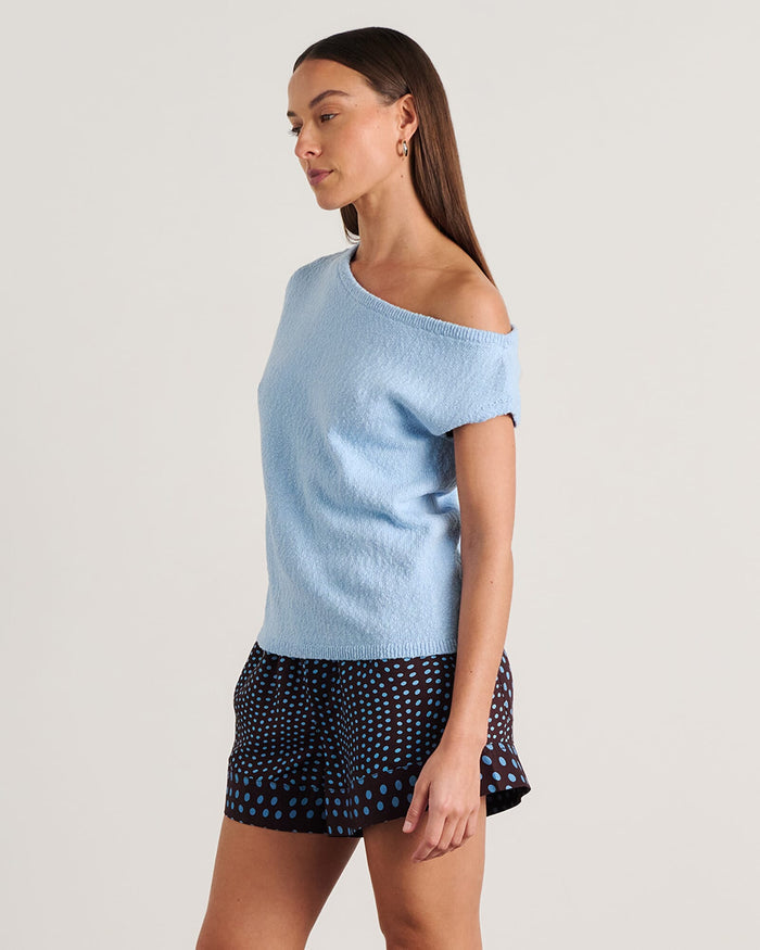JAG arden off shoulder knit paleblue