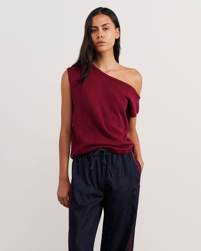 JAG arden off shoulder knit wine