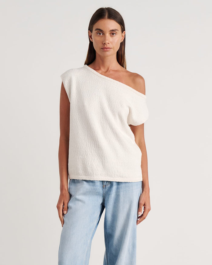 JAG arden off shoulder knit milk