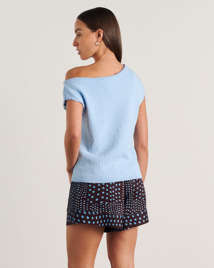 JAG arden off shoulder knit paleblue