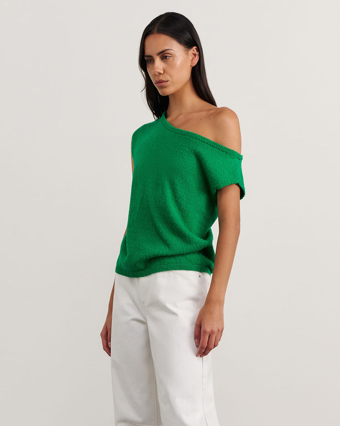 JAG arden off shoulder knit brightgreen