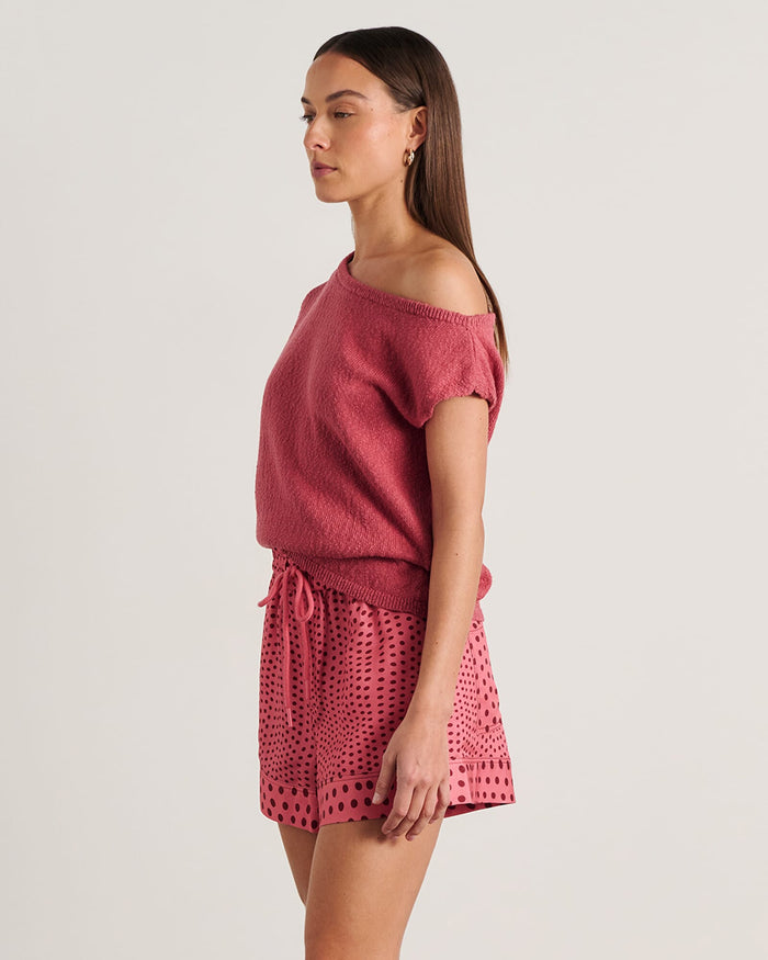 JAG arden off shoulder knit tearose