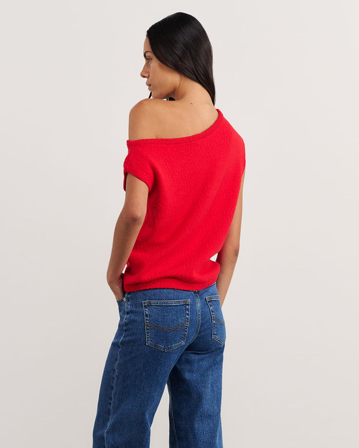 JAG arden off shoulder knit brightred