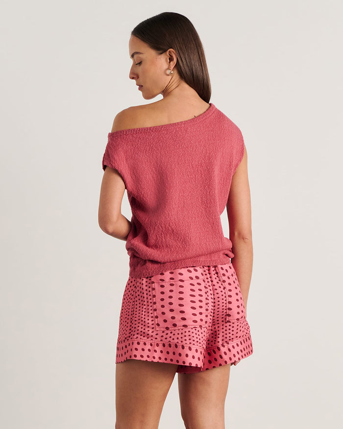 JAG arden off shoulder knit tearose