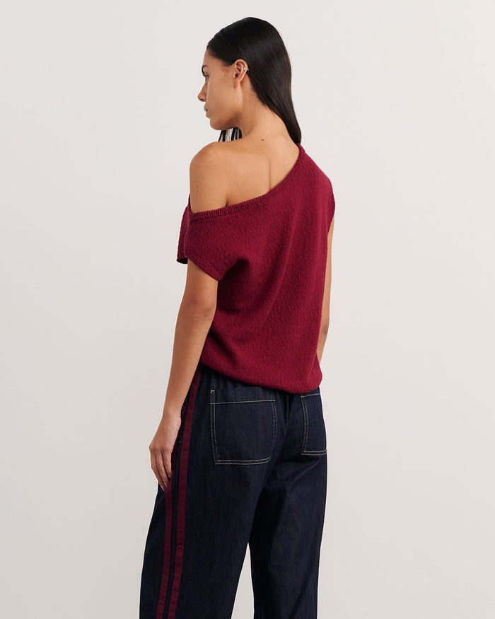 JAG arden off shoulder knit wine