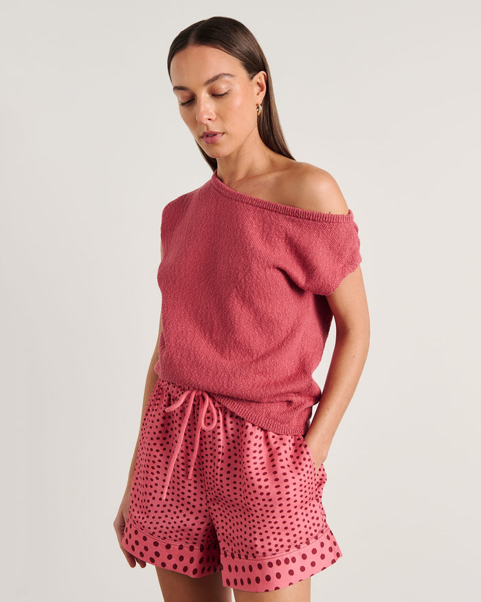 JAG arden off shoulder knit tearose