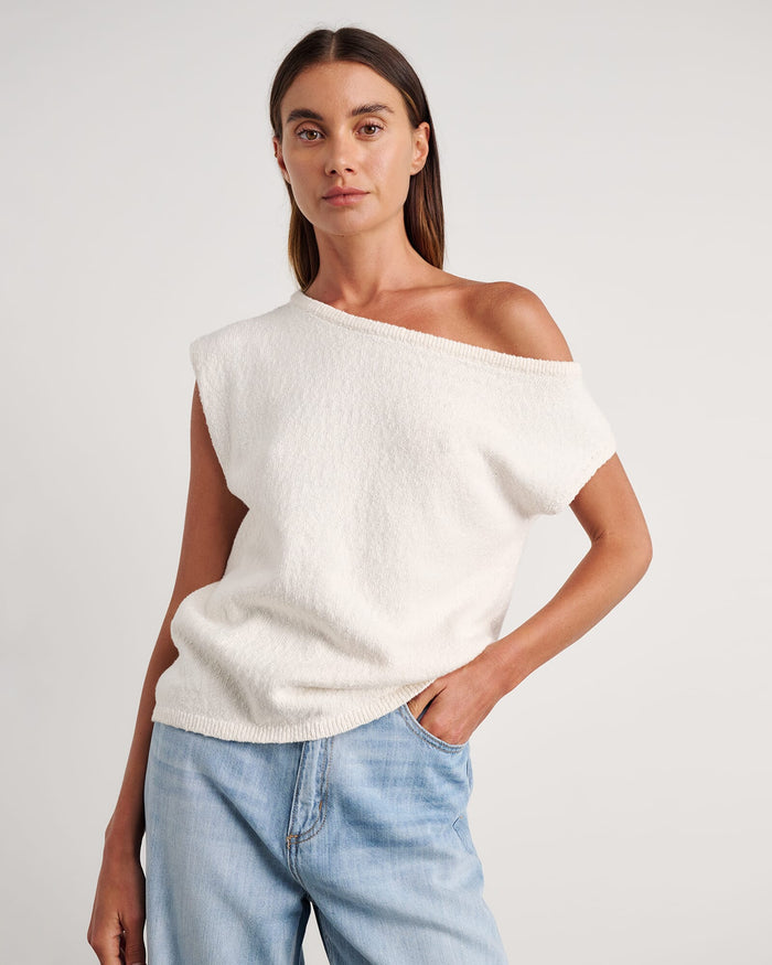 JAG arden off shoulder knit milk