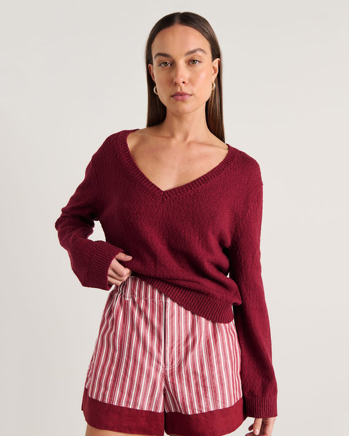 JAG arden long sleeve top burgundy
