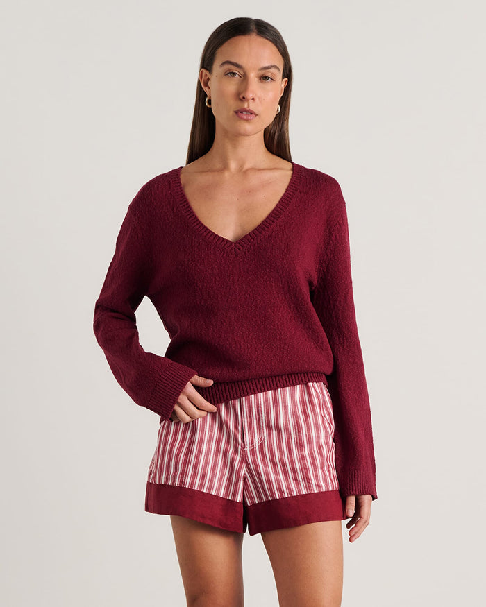 JAG arden long sleeve top burgundy