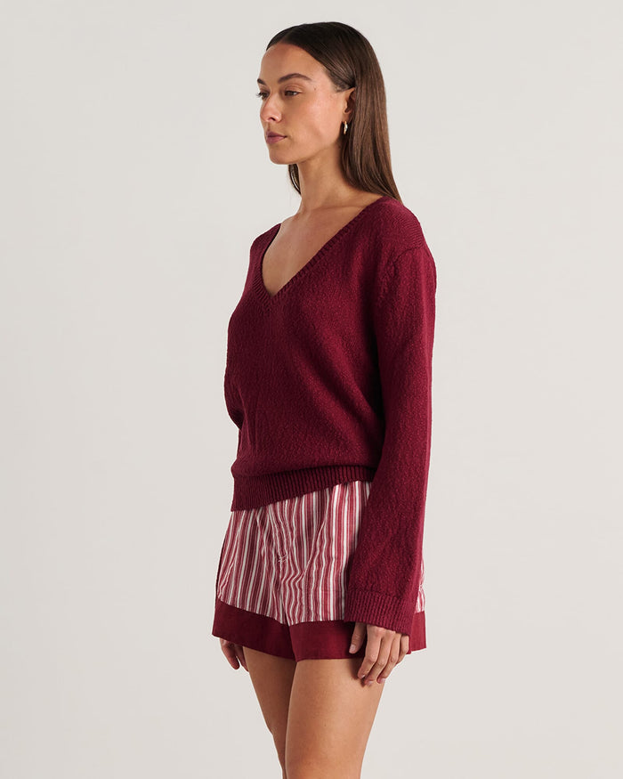 JAG arden long sleeve top burgundy