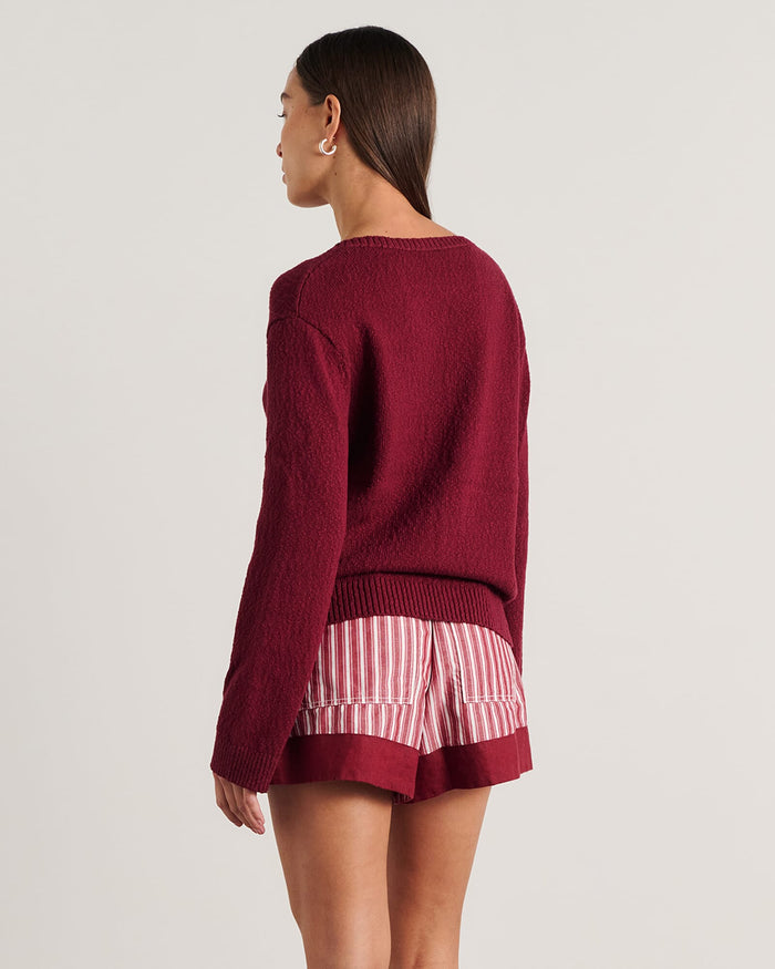 JAG arden long sleeve top burgundy