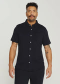 Bennet Seersucker Stretch Short Sleeve Shirt- Navy by 7Diamonds
