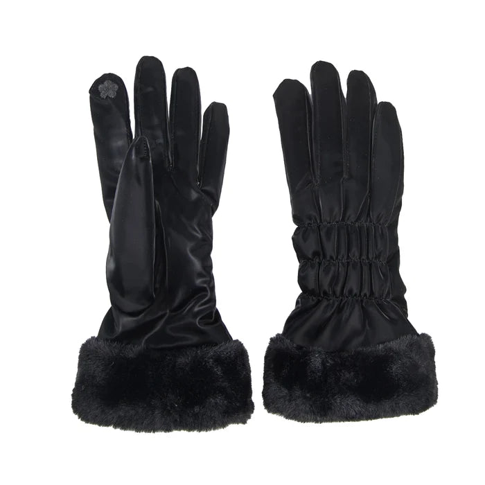 Black Fishtail Faux Suede Gloves - Posh West Boutique