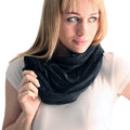 Black Habotai Silk Infinity Scarf 88 Inch Loop