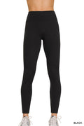 Black Microfiber Waistband Leggings - Posh West Boutique