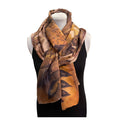Black Walnut Rust Eco Print Silk Scarf Natural Dye