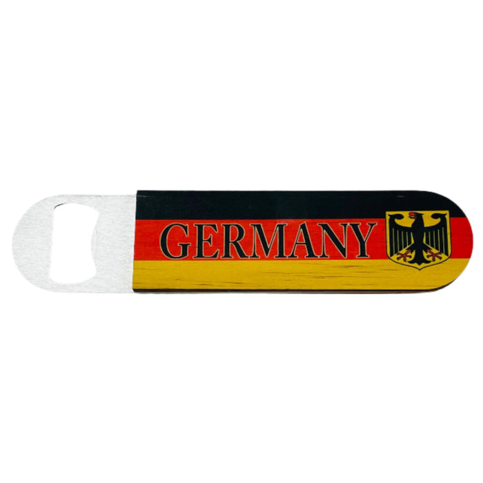Bottle Opener - Stainless Steel with Wooden Handle Germany Crest