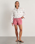 JAG bowie crop shirt wineberryivory