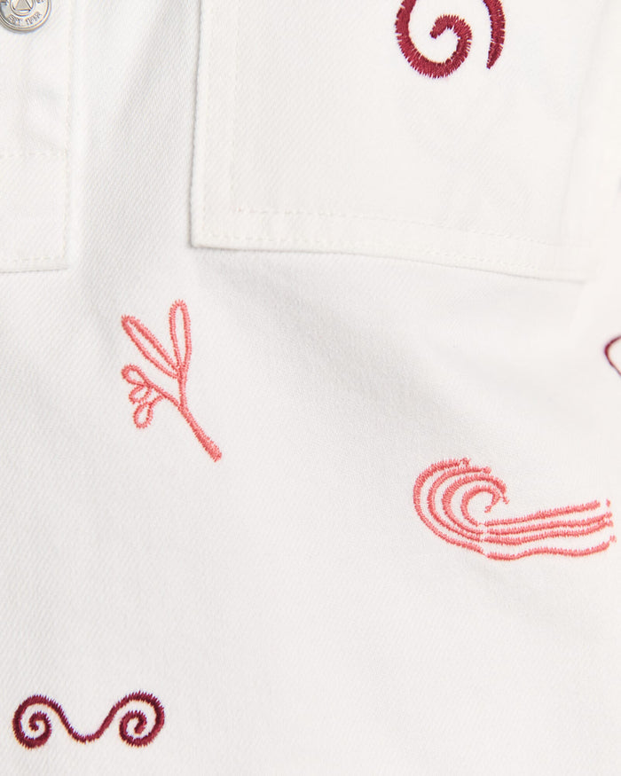 JAG bowie crop shirt wineberryivory